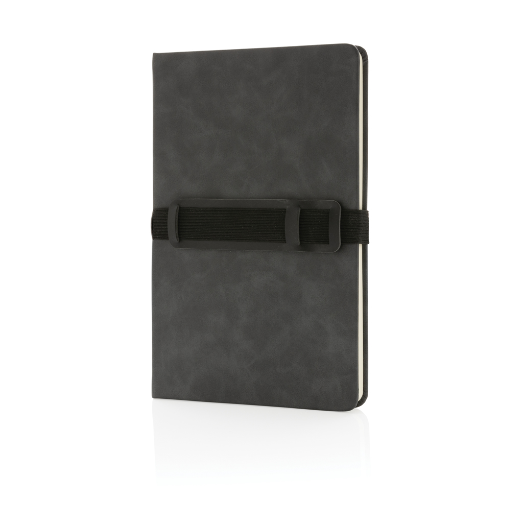 Deluxe hardcover PU notebook A5 with phone and pen holder - Slika 2