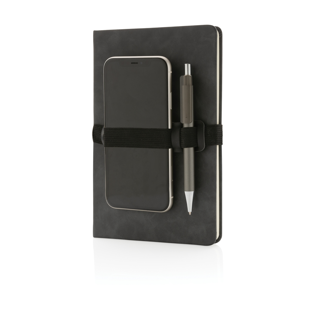 Deluxe hardcover PU notebook A5 with phone and pen holder - Slika 3