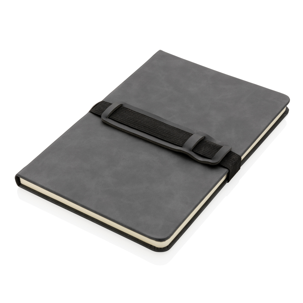 Deluxe hardcover PU notebook A5 with phone and pen holder - Slika 4