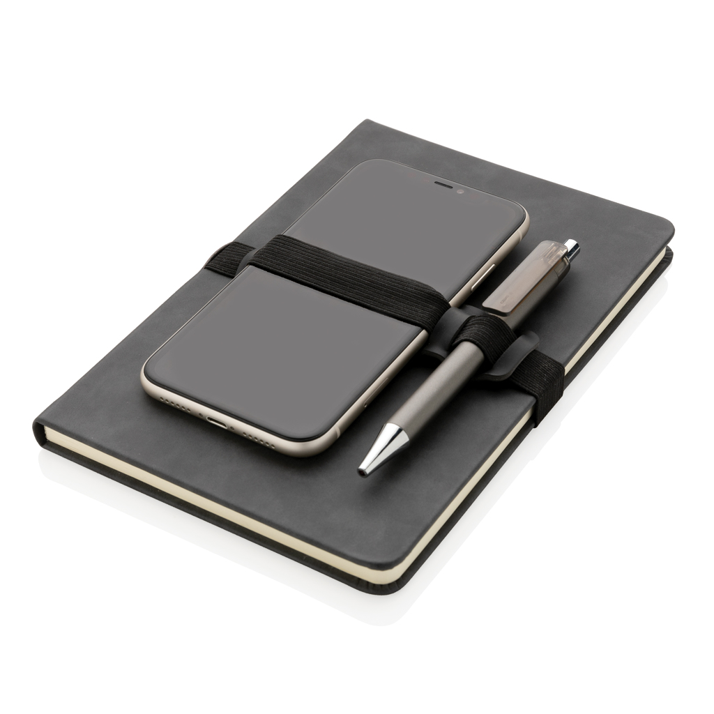 Deluxe hardcover PU notebook A5 with phone and pen holder - Slika 5