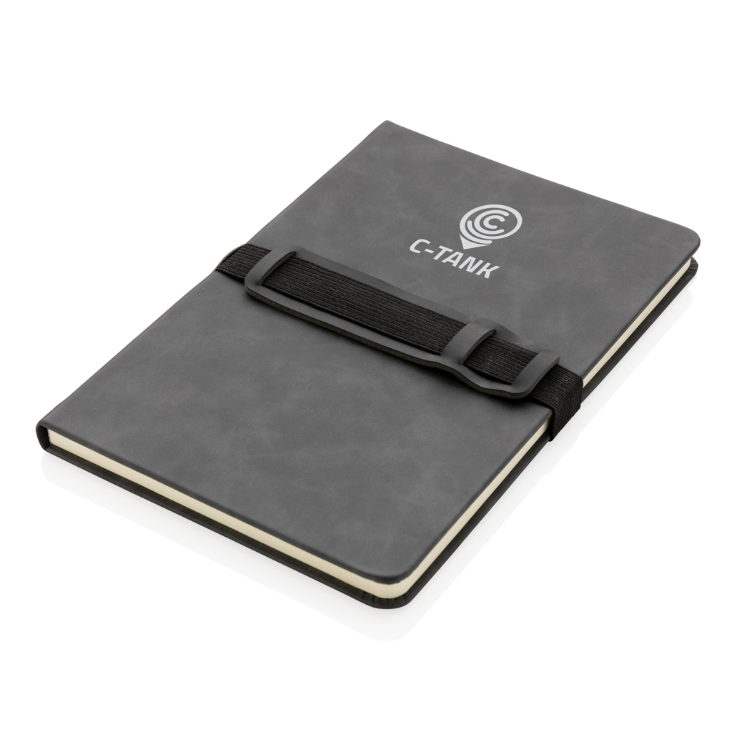 Deluxe hardcover PU notebook A5 with phone and pen holder - Slika 9