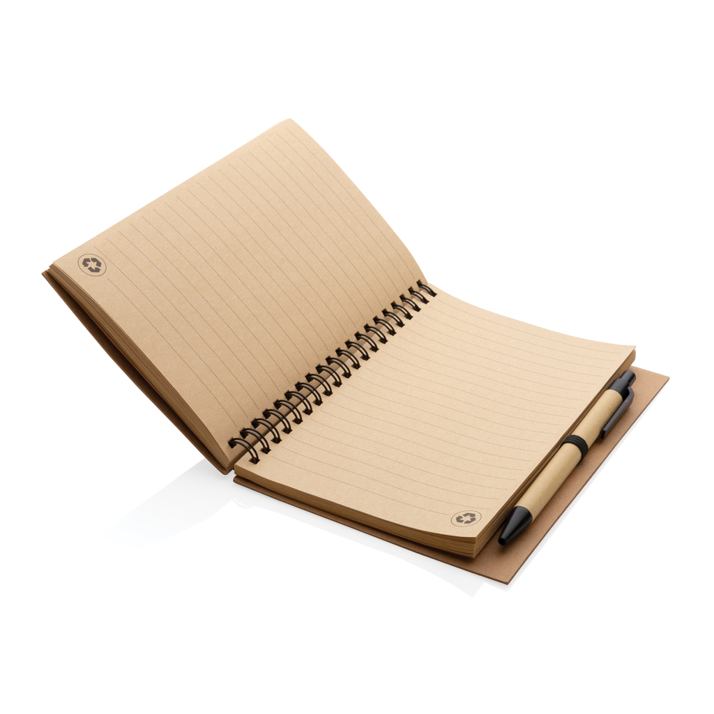 Cork spiral notebook with pen - Slika 6