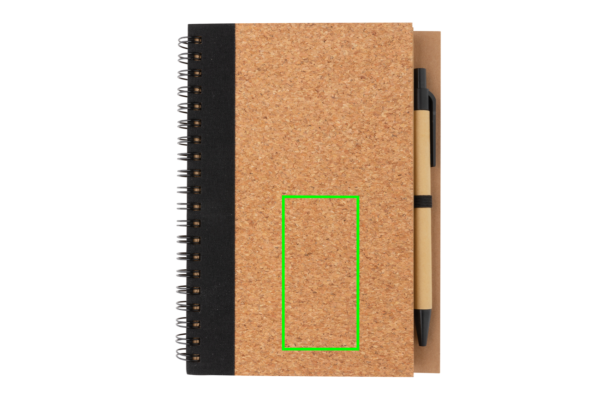 Cork spiral notebook with pen - Slika 10