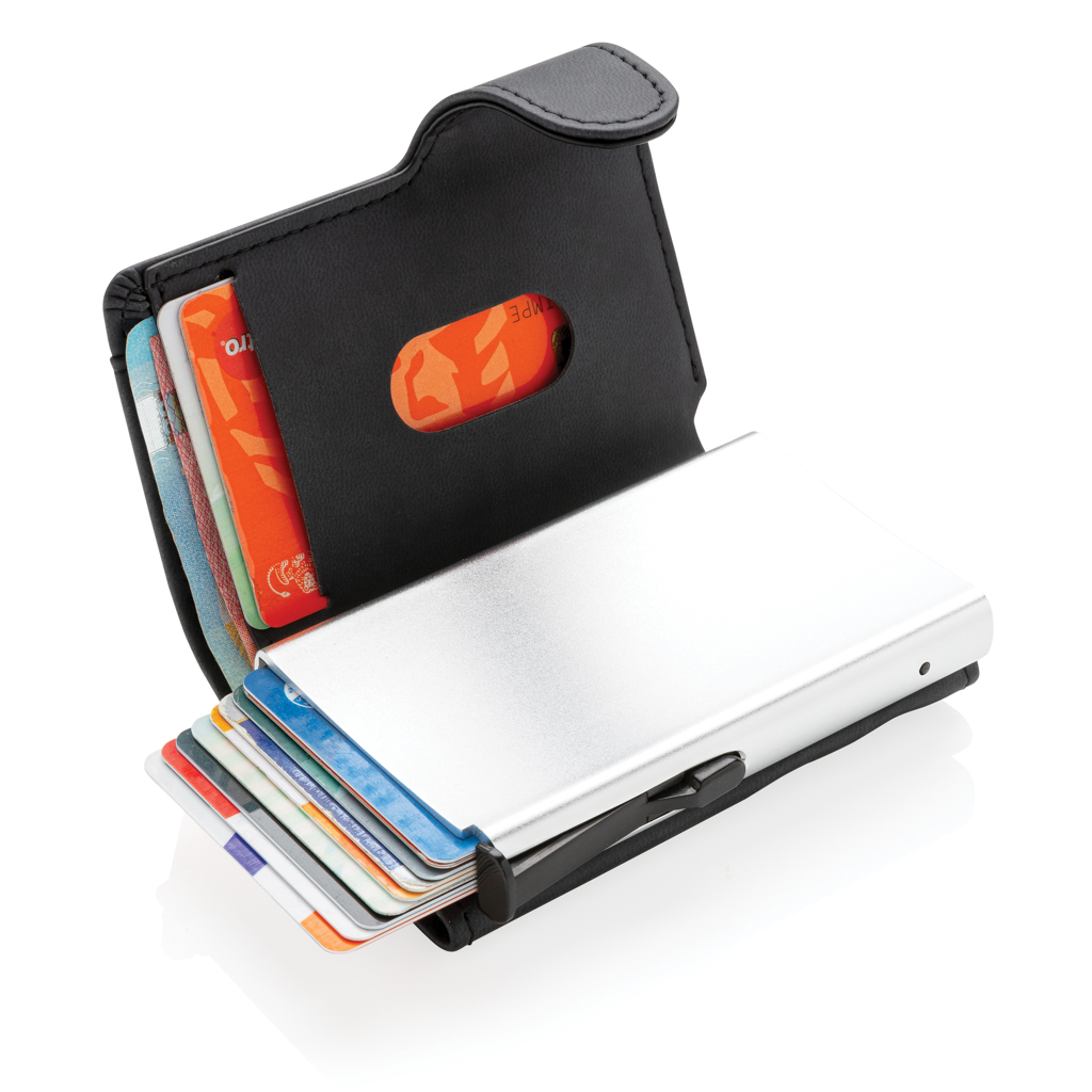 Standard aluminium RFID cardholder with PU wallet - Slika 3