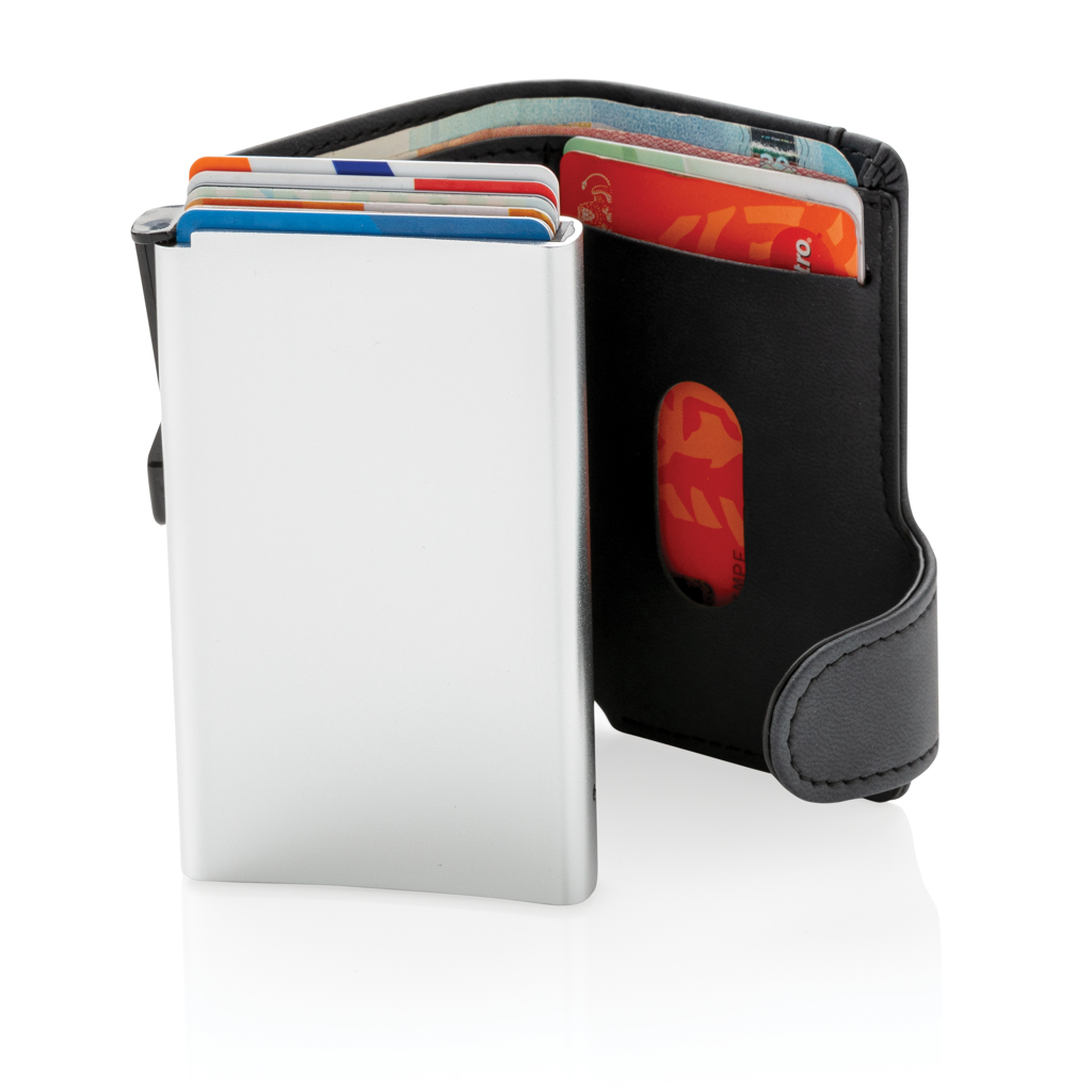 Standard aluminium RFID cardholder with PU wallet - Slika 4